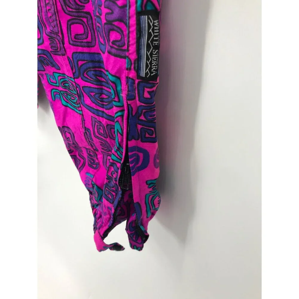 White Sierra Vintage 90's Y2K Tribal Windbreaker Jogger Pant Pink Purple Small - Picture 8 of 10